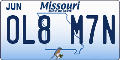 MO license plate OL8M7N