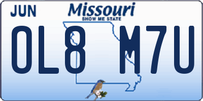 MO license plate OL8M7U