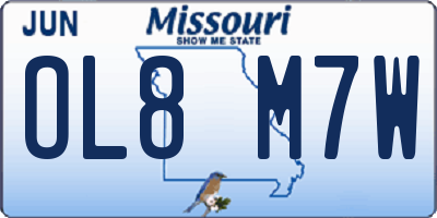MO license plate OL8M7W