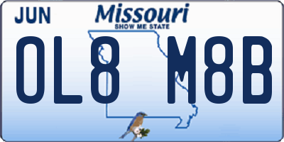 MO license plate OL8M8B