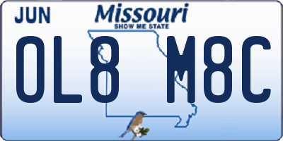 MO license plate OL8M8C