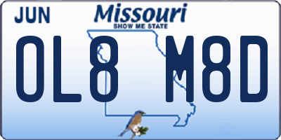 MO license plate OL8M8D