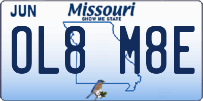 MO license plate OL8M8E