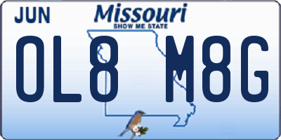 MO license plate OL8M8G