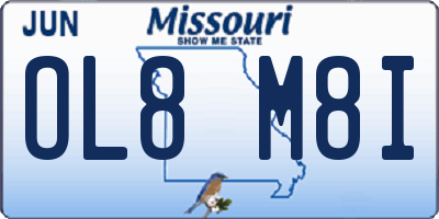 MO license plate OL8M8I