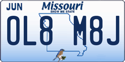 MO license plate OL8M8J