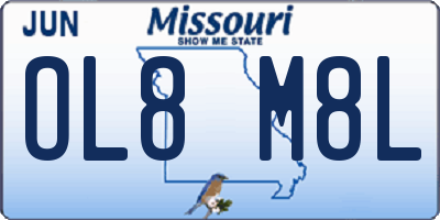 MO license plate OL8M8L