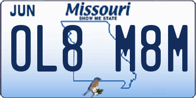 MO license plate OL8M8M