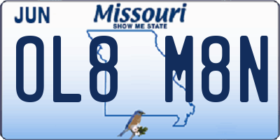 MO license plate OL8M8N