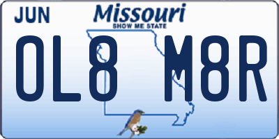 MO license plate OL8M8R