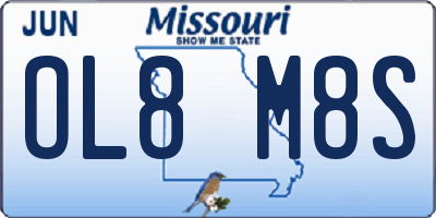 MO license plate OL8M8S