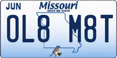 MO license plate OL8M8T