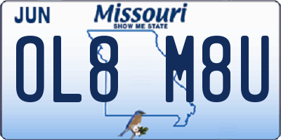 MO license plate OL8M8U