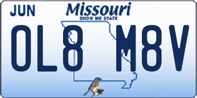 MO license plate OL8M8V