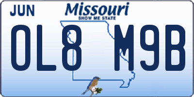 MO license plate OL8M9B