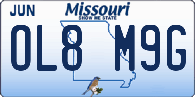 MO license plate OL8M9G