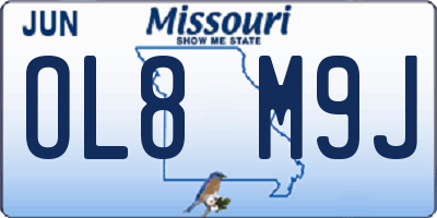 MO license plate OL8M9J