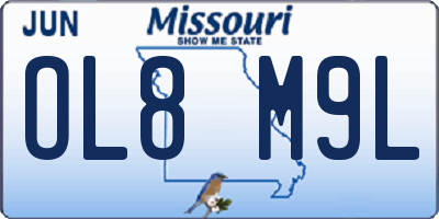 MO license plate OL8M9L