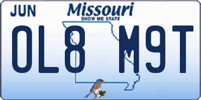 MO license plate OL8M9T