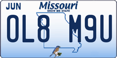 MO license plate OL8M9U