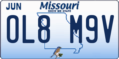 MO license plate OL8M9V