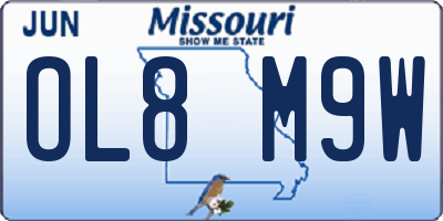 MO license plate OL8M9W