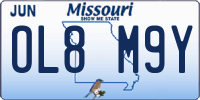 MO license plate OL8M9Y