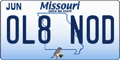MO license plate OL8N0D