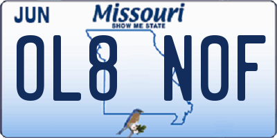 MO license plate OL8N0F