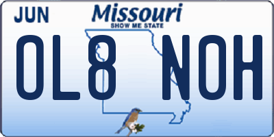 MO license plate OL8N0H