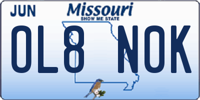 MO license plate OL8N0K