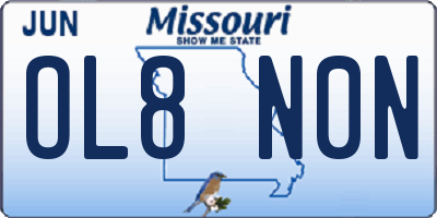 MO license plate OL8N0N