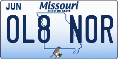 MO license plate OL8N0R