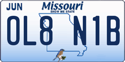 MO license plate OL8N1B