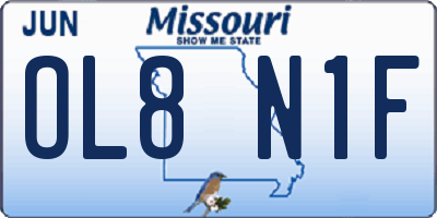 MO license plate OL8N1F
