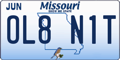 MO license plate OL8N1T