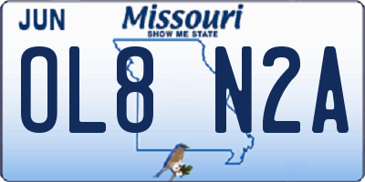 MO license plate OL8N2A