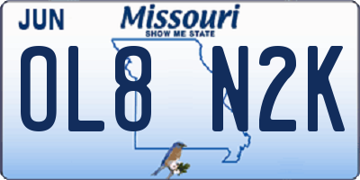 MO license plate OL8N2K