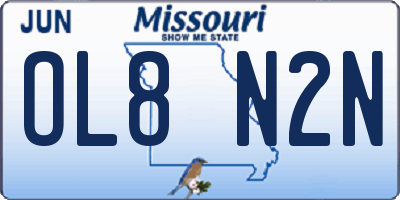 MO license plate OL8N2N
