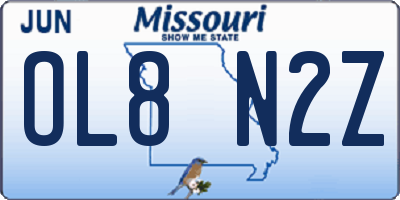MO license plate OL8N2Z