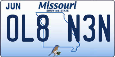MO license plate OL8N3N