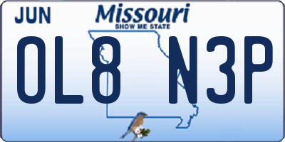 MO license plate OL8N3P