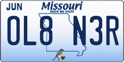 MO license plate OL8N3R