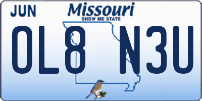 MO license plate OL8N3U