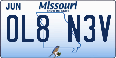 MO license plate OL8N3V