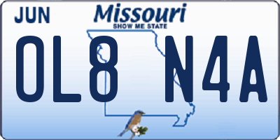 MO license plate OL8N4A