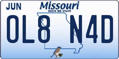 MO license plate OL8N4D