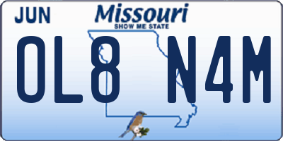 MO license plate OL8N4M