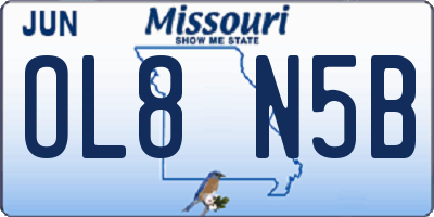 MO license plate OL8N5B