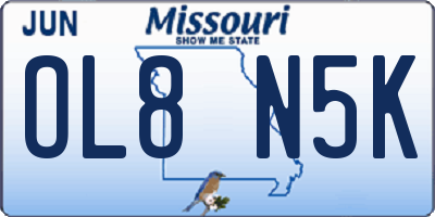 MO license plate OL8N5K